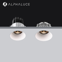 Plafonnier LED encastré rond, dimmable, anti-éblouissement, sans cadre, pour éclairage commercial