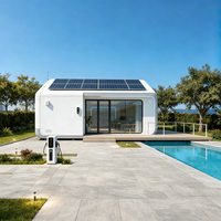 Maison/cabane préfabriquée modulaire en acier personnalisée, alimentée à l'énergie solaire, pour la construction de complexes hôteliers