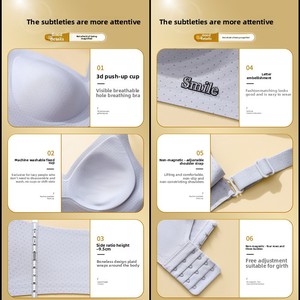 Sujetador sin Varillas de Alta Calidad para Mujer, Sin Costuras, Suave como la Gelatina, con Efecto Push-Up para Pecho Pequeño, Tirantes Delgados Ajustables, Diseño Transpirable de Punto - Product Image 4