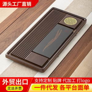 ถาดชาคุณภาพสูง แบบระบายน้ำในครัวเรือน สไตล์จีน ชิ้นเดียว โต๊ะชงชาแบบแห้ง โต๊ะสำนักงานแบบมินิมอล - Product Image 4