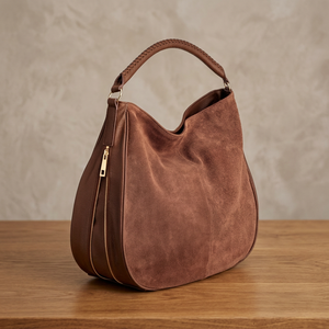 Bolso de Mano Plegable de Cuero Genuino Resistente al Agua, Ligero y Duradero, con Cierre de Cremallera y Correa para el Hombro, Grande, para Mujer - Product Image 3