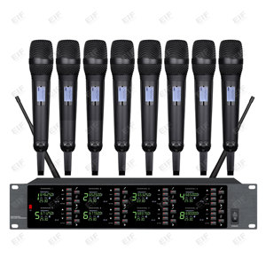 Sistema de Micrófono Inalámbrico Lavalier de 8 Canales 640-690mhz, Sistema de Micrófono UHF de Alto Rendimiento para Estudio Vocal - Product Image 2