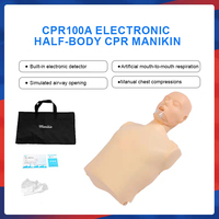 Maniquí de RCP de Medio Cuerpo CPR100A ADA de PVC, Modelo Anatómico, Simple, Electrónico, para Primeros Auxilios, Escuelas, Ciencias Médicas, Entrenamiento de Enfermería