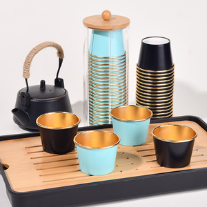 Taza de té Kung Fu desechable de 60 ml, juego portátil de viaje con aislamiento térmico grueso para servir bebidas calientes - Product Image 2