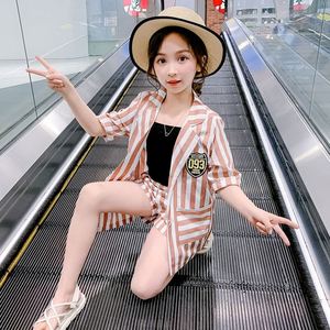 Magnifique ensemble de vêtements pour filles, vêtements pour enfants, ensembles deux pièces pour femmes avec rayures - Product Image 2