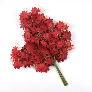 ใบเมเปิลประดิษฐ์สีแดงสำหรับตกแต่งภูมิทัศน์ภายนอกอาคาร - Product Image 3