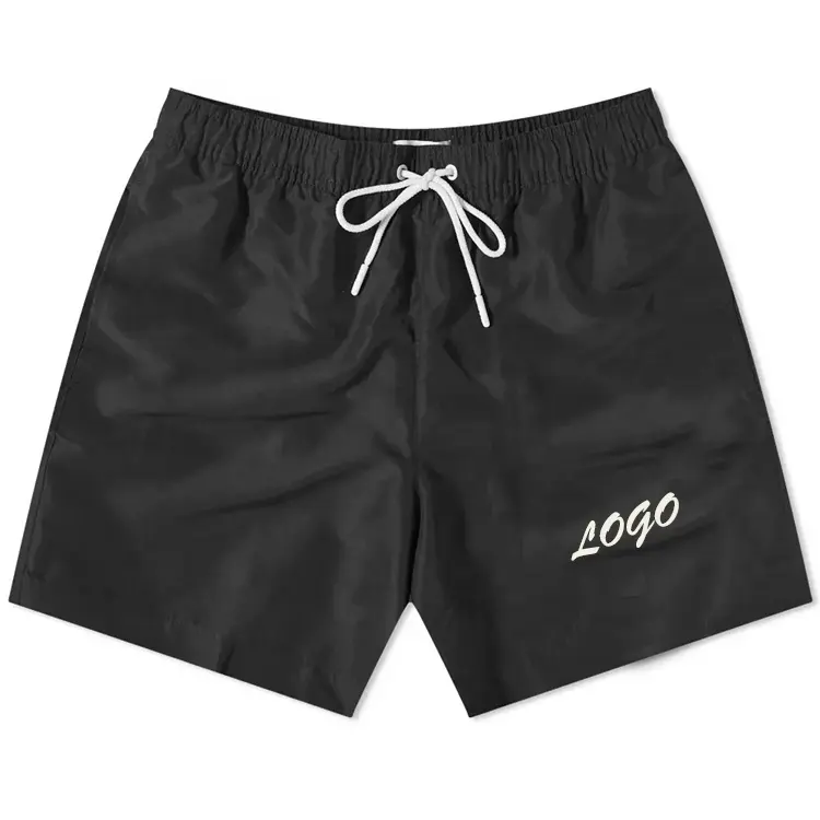OEM-pantalones cortos con estampado de logotipo personalizado para hombre, shorts informales elásticos 100% de poliéster con cordón de dibujo