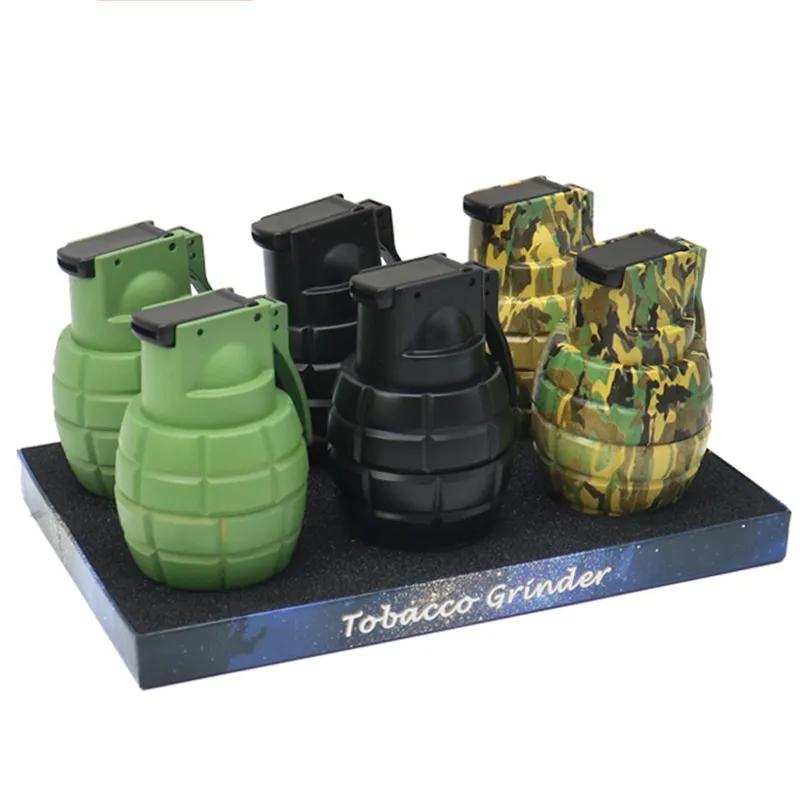 Nouveau Style 78*117mm 3 couches Grenade modélisation créative métal fumée tabac herbe broyeur