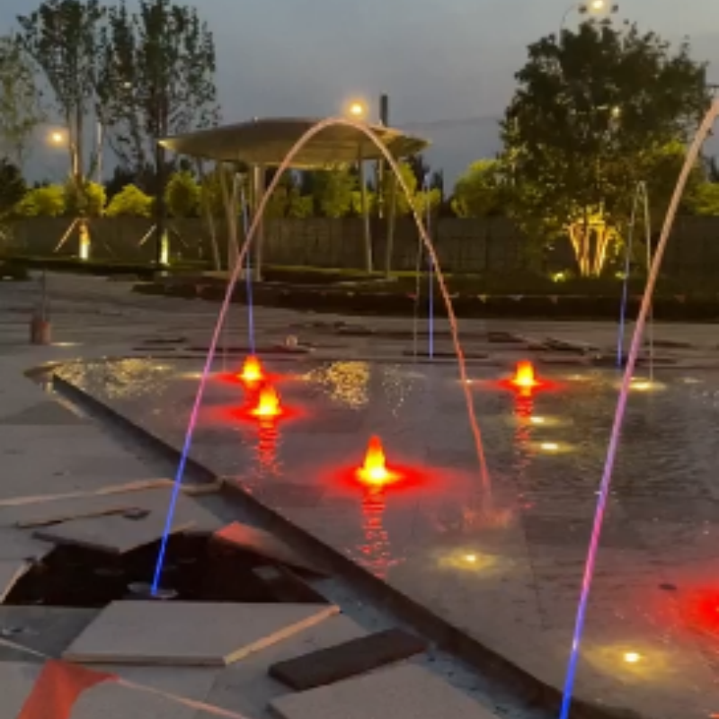 LED Dancing Music Fountain with RGB Lights Stainless Steel 110-230V for Outdoor Garden/Plaza Decoration 10M Height Water Screen
