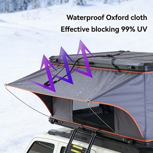 Tente <span class=keywords><strong>de</strong></span> toit rigide pour 2 personnes, structure en aluminium, 213x136x100cm, capacité <span class=keywords><strong>de</strong></span> charge 300kg, matelas 7cm, protection UV50+, imperméable 3000mm, 4 saisons, pour SUV - Product Image 2