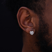 Boucles d'oreilles clous en forme de cœur, scintillantes, avec diamants Moissanite VVS, plaquées or 14 carats, bijoux pour femme en argent 925