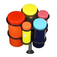 DEATS Ensemble de tambours de percussion chinois d'extérieur en acier inoxydable pour enfants 1000x889x942MM 39kg