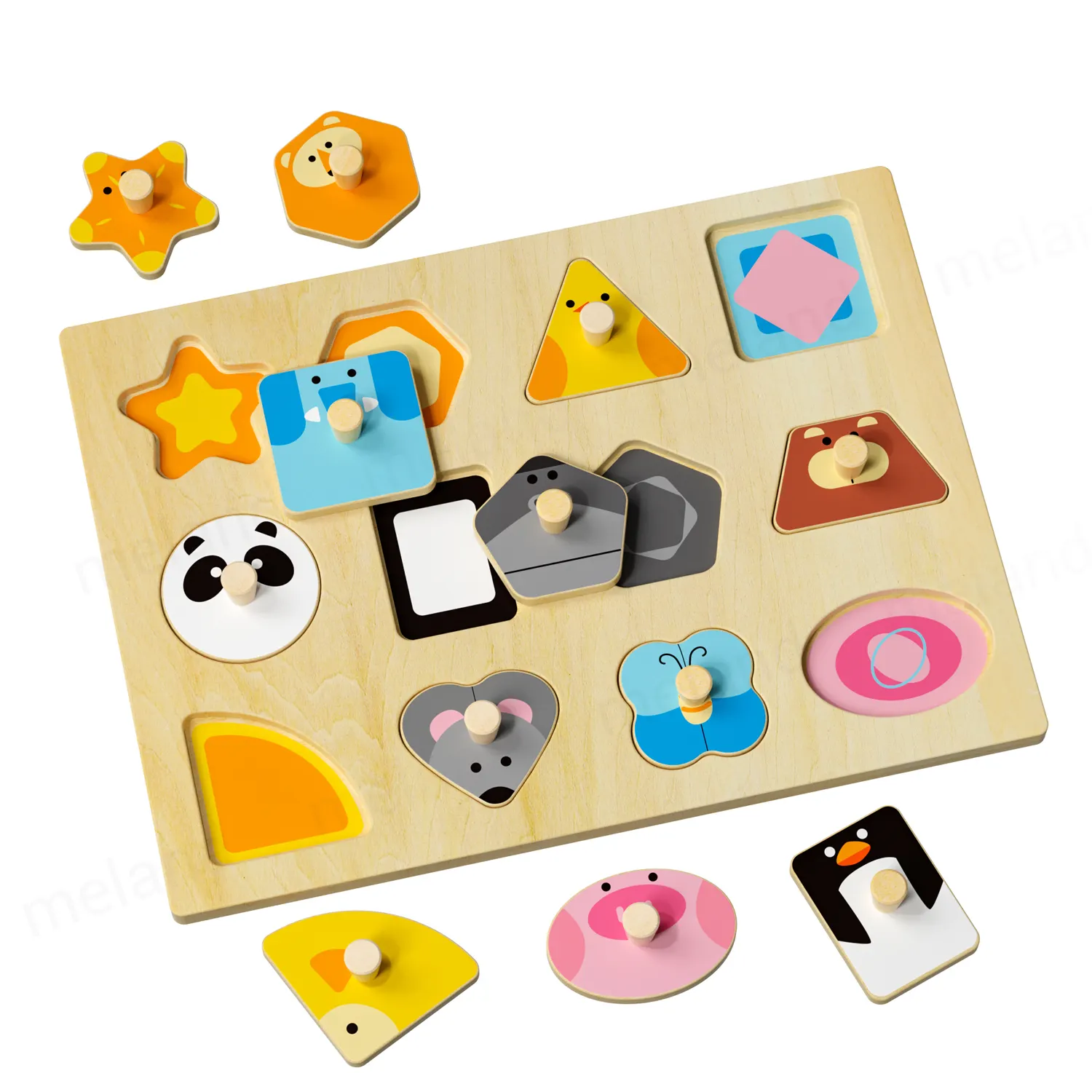 Children wooden shape matching geometric sorting board toddlers animal cognitive jigsaw puzzles educational toys for kids