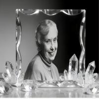 Bloc de verre en cristal transparent personnalisé HBL, gravure laser 3D, sublimation, cadre photo en cristal pour mariage, cadeaux de famille