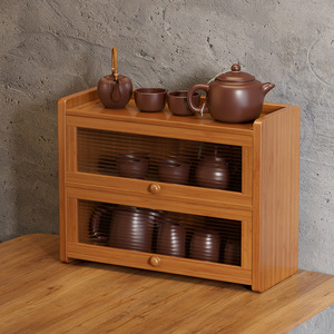 Bookshelf, floor-standing bookcase with doors, multi-tiered <b>desktop</b> storage <b>shelf</b>, simple display and storage rack for living - Product Image 2