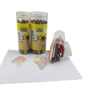 Crayons triangulaires en plastique pour enfants, non tachants, personnalisables, 12, 24, 36 couleurs, pour dessin et peinture à l'huile, lavables - Product Image 1