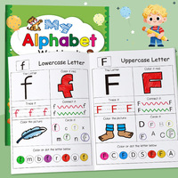 Cahier d'entraînement numérique personnalisé à 26 lettres, en papier couché rouge, avec stylo de contrôle, pour l'apprentissage de l'anglais et des chiffres chez les enfants