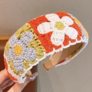 Little Daisy Cherry dệt kim rộng vành của phụ nữ Headband Detangling lộn xộn Headband phụ kiện trang trí hoa cây của phụ nữ - Product Image 6