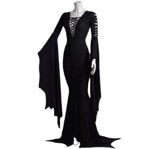 Costumes d'Halloween pour femmes Vampire, <span class=keywords><strong>costume</strong></span> sexy de la veuve noire, robe de sorcière gothique à manches chauve-souris - Product Image 5