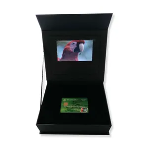 Kunden spezifisches Leder-Video broschüren modul LCD-Video buch Druckpapier box Luxus 5 7 10-Zoll-LCD-Bildschirm Geschenk box LCD-Bildschirm box