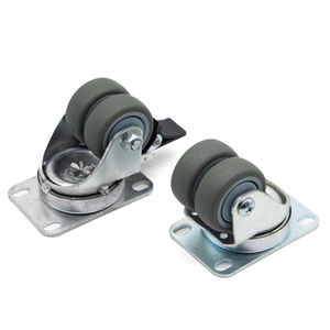 Langlebig 1,5 "2" 2,5 "3" <span class=keywords><strong>Low</strong></span> <span class=keywords><strong>Profile</strong></span> Dual Twin Rollen und Räder PU TPR PP PA Nachlaufs chaft Lenkrad Fabrik - Product Image 6