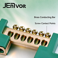 Barre de distribution JEMA, barre neutre de type pont, barre de terre en laiton, bande de bornes pour montage sur rail DIN, câblage électrique