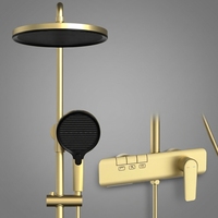 Système de douche apparent Weihao en nickel brossé, kit mitigeur mural en laiton, ensemble de douche 3 fonctions à touches piano pour salle de bain