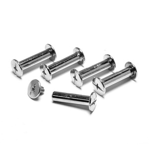 <span class=keywords><strong>Vis</strong></span> à tête plate fendue M4 en acier nickelé, prix d'usine, rivets Chicago, disponibles en mesures métriques et en pouces - Product Image 5