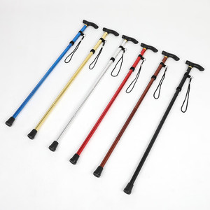 Bâton de marche pliable en alliage d'aluminium, 5 sections télescopiques, poignée en T, bâton de trekking pour personnes âgées, canne de randonnée - Product Image 2