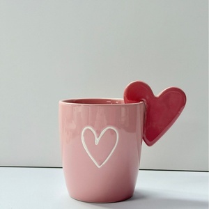 Taza de Agua de Cerámica con Asa de Corazón Romántica y Creativa, Taza de Agua Personalizada <span class=keywords><strong>para</strong></span> Parejas, Regalo de <span class=keywords><strong>Desayuno</strong></span> <span class=keywords><strong>para</strong></span> el Día de <span class=keywords><strong>San</strong></span> <span class=keywords><strong>Valentín</strong></span> - Product Image 6