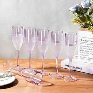 Wholesale Reusable Purple Champagne Flutes Shatterproof <b>Plastic</b> Wine Glasses Elegant Stemmed <b>Drinking</b> <b>Cups</b> for Catering Events - Product Image 6