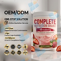 Shake nutritionnel complet à la fraise, protéines, collagène, prébiotiques, créatine en poudre, 816g, soutien quotidien pour les repas, fabricant OEM