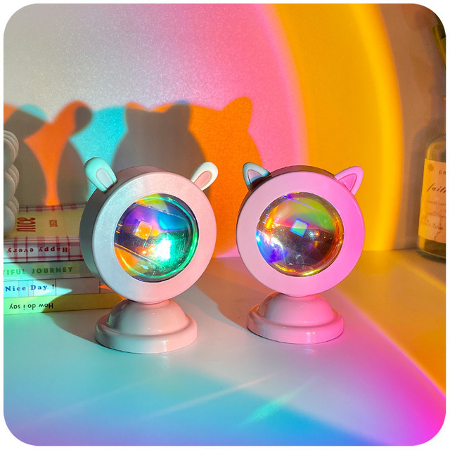 Net Red Sunset Light Sun Rainbow Projection Light Atmosphere Mini Table Lamp