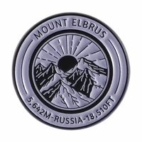 Broche en émail Paysage Naturel Montagne Elbrus, Badge de revers en alliage de zinc, Design personnalisé, Couleur personnalisable, Cadeau pour amis, Logo personnalisé