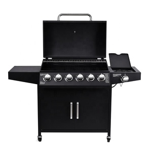 Griglia a Gas Commerciale con 6 Bruciatori in <span class=keywords><strong>Ghisa</strong></span> Argentata, Certificazione CE, <span class=keywords><strong>BBQ</strong></span> Rimovibile con Tavolo - Product Image 3