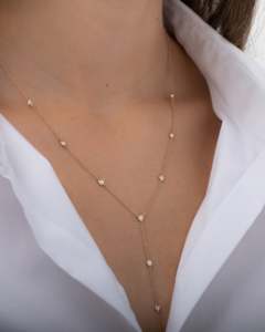 Collier Lariat Plaqué <span class=keywords><strong>Or</strong></span> avec Zirconiums Cubiques, Longue Chaîne Sexy pour Femmes, Forme Y, Bijou en Chaîne avec Zirconiums Cubiques Sertis, Collection Été 2026 - Product Image 2