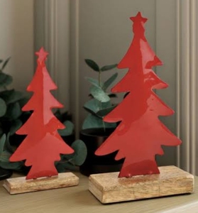 Décoration de table de Noël en bois rouge, artisanale, rustique, ornement de fête, taille personnalisable pour la décoration de la maison - Product Image 3
