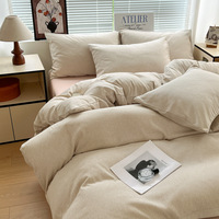 Ensemble de literie universel quatre saisons en coton lavé de style minimaliste moderne, 7 pièces, résistant à l'eau, 300 fils/cm², pour couette