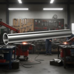 Tuyau d'échappement droit diamètre 40 mm avec bride sans roseau en acier - Product Image 2