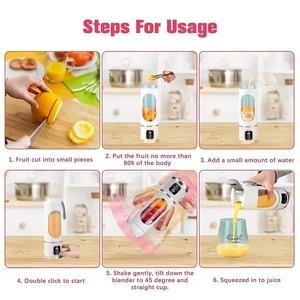 Blender et presse-agrumes portables alimentés par USB avec écran numérique, lames <span class=keywords><strong>en</strong></span> <span class=keywords><strong>acier</strong></span> <span class=keywords><strong>inoxydable</strong></span>, grande capacité - Product Image 4