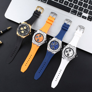Nouvelle Montre <span class=keywords><strong>Homme</strong></span> BESTWIN 968 Design Tendance Luxe Bracelet Silicone Lumière Nocturne Date Étanche Quartz 2026 - Product Image 3