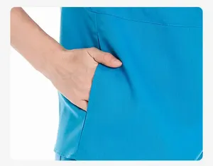 Su misura a maniche corte con cerniera Rayon cursice per donne abbigliamento da ospedale elastico Anti-rughe uso medico infermieristico - Product Image 2