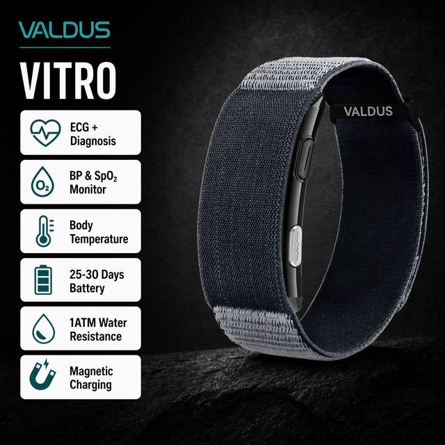 VALDUS Long Batterylife VITRO 2025 ODM/OEM Screenless ECG Health Designed for Every Activity Smart Fitness Tracker Band Bracelet