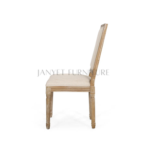 Chaises de salle à manger rectangulaires en bois Louis avec dossier rembourré et moelleux pour événements - Product Image 4