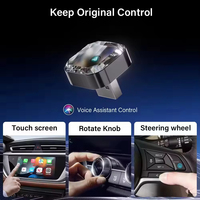 Adattatore Mini OEM a Forma di T per CarPlay Wireless e Android Auto, Processore Qualcomm 8-Core, Versione Diamante Personalizzata, USB Universale
