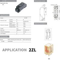 Relais électronique électromagnétique 48V série 2ZL, lampe LED, relais CC 48V 5A/8A, bobine 8/14 broches DPDT/4PDT, relais automobile AC220V 12V