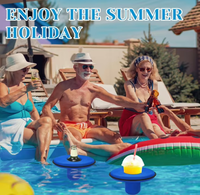 Porte-canettes flottant personnalisé en néoprène souple et imperméable pour piscine, plage, fête, vente en gros, commande en gros, service de logo OEM