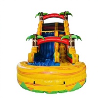 Pour la vente en gros. Toboggan aquatique commercial en forme de palmier, toboggan gonflable, château gonflable en PVC, toboggan aquatique.