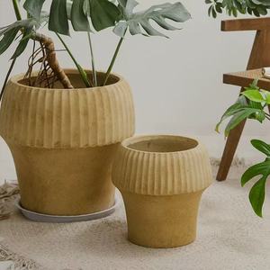 Grand pot à plantes en argile de magnésium de style nordique minimaliste pour salon, <span class=keywords><strong>sur</strong></span> <span class=keywords><strong>pied</strong></span>, Schefflera, pot en <span class=keywords><strong>bois</strong></span> - Product Image 2