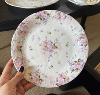 Vintage Pembe Gül Çiçek Desenli Seramik Yemek Takımı Şık Porselen Tabak Fincan Tabağı Düğün Restoran Toptan Satış